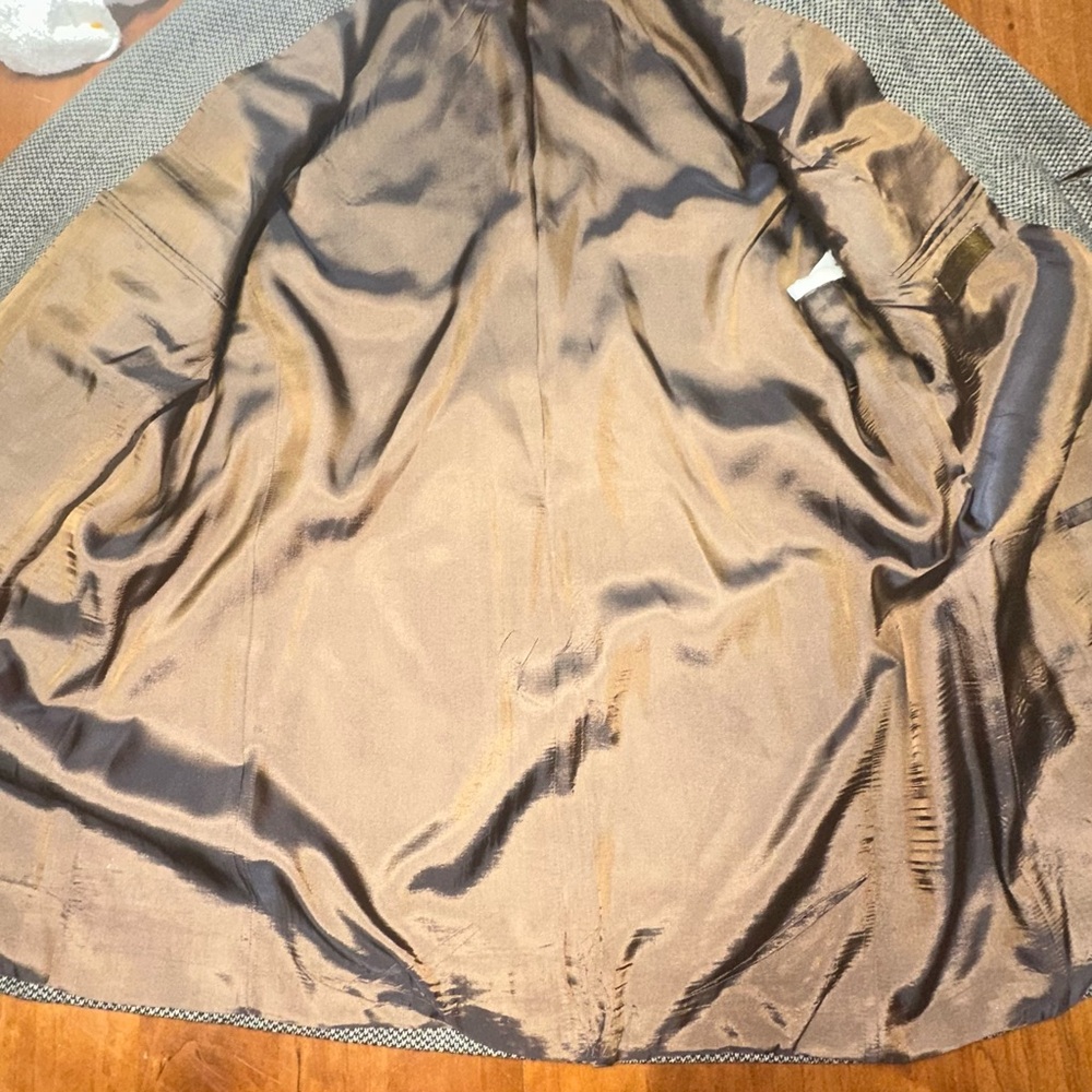 Vintage 80’s Donna Karan NY Blazer 42R Made in Italy Brown Wool Tweed Sport Coat - Picture 6 of 9